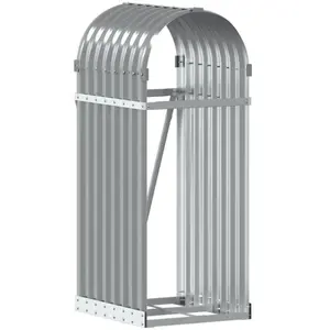 Comparateur de prix : vidaXL Porte-bûches gris clair 40x45x100 cm acier galvanisé