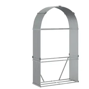 Comparateur de prix : vidaXL Porte-bûches gris clair 120x45x210 cm acier galvanisé