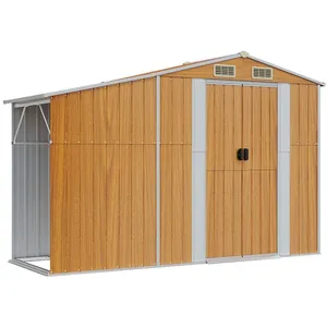 vidaXL Abri de jardin marron 277x93x179 cm acier galvanisé pas cher