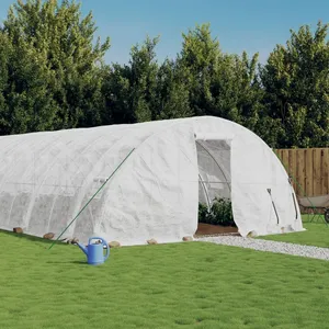 Vidaxl - Serre avec cadre en acier blanc 60 m² 12x5x2,3 m Blanc