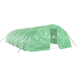 vidaXL Serre avec cadre en acier vert 50 m² 10x5x2,3 m