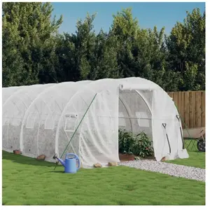 vidaXL Serre avec cadre en acier blanc 54 m² 18x3x2 m