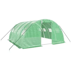 vidaXL Serre avec cadre en acier vert 16 m² 4x4x2 m