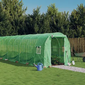 vidaXL Serre avec cadre en acier vert 48 m² 24x2x2 m