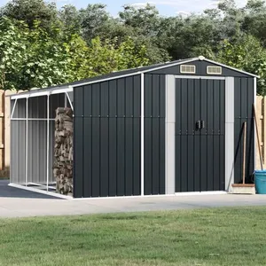 vidaXL Abri de jardin anthracite 277x279x179 cm acier galvanisé pas cher