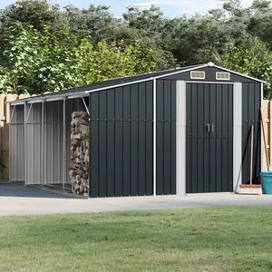 Comparateur de prix : vidaXL Abri de jardin anthracite 277x365,5x179 cm acier galvanisé