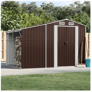 vidaXL Abri de jardin marron 277x192,5x179 cm acier galvanisé pas cher