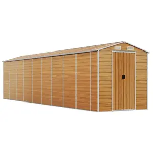 vidaXL Abri de jardin marron clair 191x810x198 cm acier galvanisé