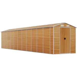 vidaXL Abri de jardin marron clair 191x980x198 cm acier galvanisé