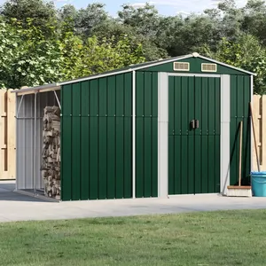 vidaXL Abri de jardin vert 277x192,5x179 cm acier galvanisé pas cher