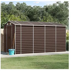 vidaXL Abri de jardin marron 191x385x198 cm acier galvanisé pas cher