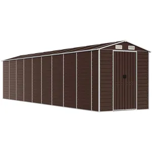 vidaXL Abri de jardin marron 191x810x198 cm acier galvanisé pas cher