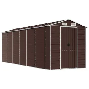 vidaXL Abri de jardin marron 191x555x198 cm acier galvanisé pas cher