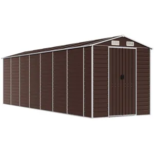 vidaXL Abri de jardin marron 191x640x198 cm acier galvanisé pas cher