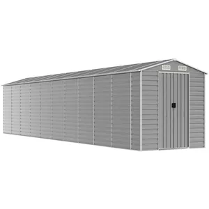 vidaXL Abri de jardin gris clair 191x895x198 cm acier galvanisé pas cher
