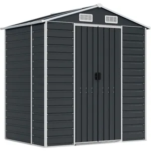 vidaXL Abri de jardin anthracite 191x130x198 cm acier galvanisé pas cher