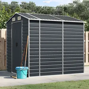 vidaXL Abri de jardin anthracite 191x215x198 cm acier galvanisé pas cher