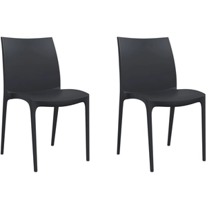 vidaXL Chaises de jardin lot de 2 anthracite 50x46x80 cm polypropylène pas cher