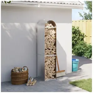 vidaXL Porte-bûches argenté 40x45x170 cm acier galvanisé pas cher