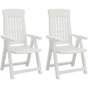 Comparateur de prix : vidaXL Chaises inclinables de jardin 2 pcs blanc PP