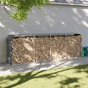 Comparateur de prix : vidaXL Porte-bûches anthracite 300x45x100 cm acier galvanisé