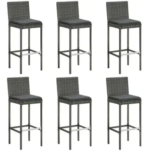 Comparateur de prix : vidaXL Vidaxl Tabourets De Bar Avec Coussins Lot De 6 Gris Résine Tressée