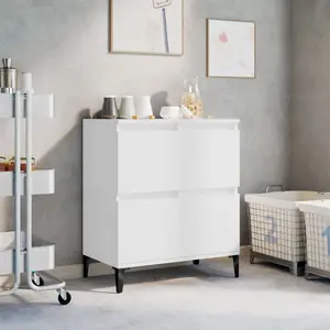 vidaXL Buffet Blanc 60x35x70 cm Bois d'ingénierie pas cher