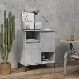 vidaXL Buffet Gris béton 60x35x70 cm Bois d'ingénierie pas cher
