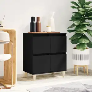 vidaXL Buffet Noir 60x35x70 cm Bois d'ingénierie pas cher
