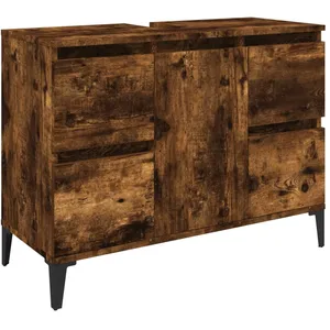 Comparateur de prix : vidaXL Meuble d'évier chêne fumé 80x33x60 cm bois d'ingénierie