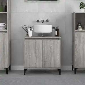 Comparateur de prix : vidaXL Meuble d'évier sonoma gris 58x33x60 cm bois d'ingénierie