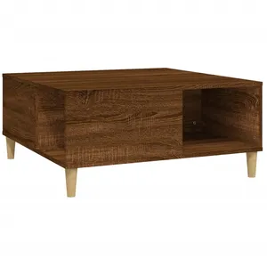 vidaXL Table basse chêne marron 80x80x36,5 cm bois d'ingénierie pas cher