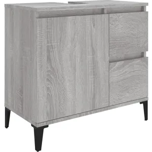 Comparateur de prix : vidaXL Armoire de bain sonoma gris 65x33x60 cm bois d'ingénierie