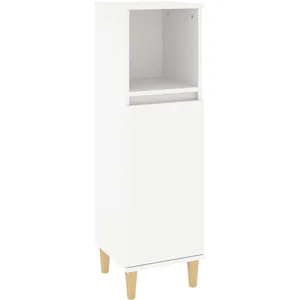 Comparateur de prix : vidaXL Armoire de salle de bain blanc 30x30x100 cm bois d'ingénierie
