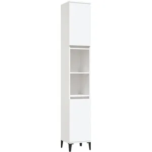 Comparateur de prix : vidaXL Armoire de salle de bain blanc 30x30x190 cm bois d'ingénierie