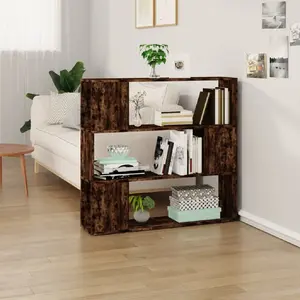 Comparateur de prix : vidaXL Bibliothèque/Séparateur de pièce Chêne fumé 100x24x94 cm