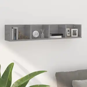 Comparateur de prix : vidaXL Étagère murale à CD Sonoma gris 100x18x18 cm Bois d'ingénierie