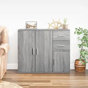 Comparateur de prix : vidaXL Buffet Sonoma gris 91x29,5x75 cm Bois d'ingénierie
