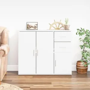 Comparateur de prix : vidaXL Buffet Blanc 91x29,5x75 cm Bois d'ingénierie