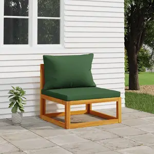 VIDAXL Canape d'angle sectionnel et coussins gris fonce Bois d'acacia