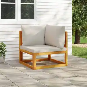 Comparateur de prix : vidaXL Canapé d'angle sectionnel avec coussins gris clair bois acacia
