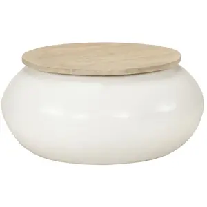 Comparateur de prix : vidaXL Table basse blanc 51x51x27 cm bois de manguier massif