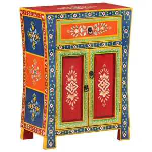 vidaXL Buffet peint à la main 54x30x74 cm bois massif de manguier pas cher