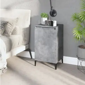 vidaXL Table de chevet gris béton 40x35x70 cm bois d'ingénierie pas cher