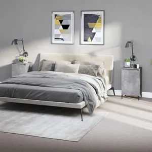 vidaXL Tables de chevet 2 pcs gris béton 40x35x70 cm bois d'ingénierie pas cher
