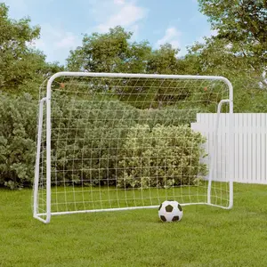 Comparateur de prix : vidaXL But de football et filet blanc 214x75x152 cm acier et polyester