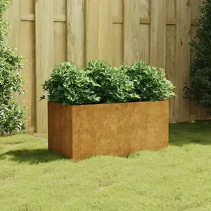 vidaXL Jardinière 80x40x40 cm acier corten pas cher
