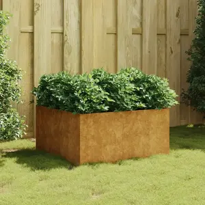 vidaXL Jardinière 80x80x40 cm acier corten pas cher