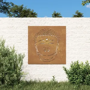 Comparateur de prix : vidaXL Décoration murale jardin 55x55 cm motif de tête de bouddha