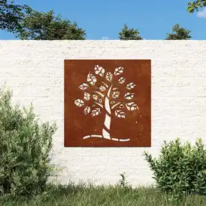 Comparateur de prix : vidaXL Décoration murale jardin 55x55 cm acier corten design d'arbre